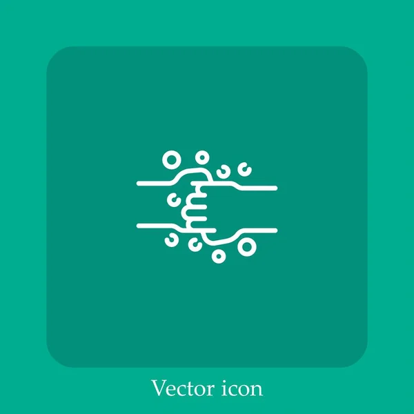 Lavado Mano Icono Vector Icon Line Lineal Con Carrera Editable — Vector de stock