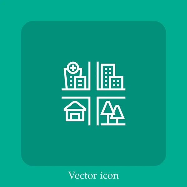 Ícone Vetor Infraestrutura Linear Icon Line Com Curso Editável — Vetor de Stock