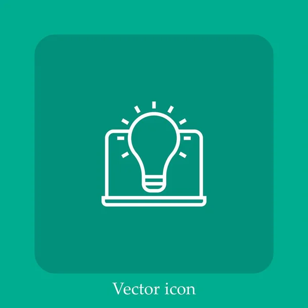 Icono Vector Inteligente Icon Line Lineal Con Carrera Editable — Vector de stock