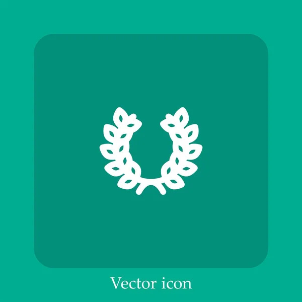 Laurel Vector Icon Linear Icon Line Editable Stroke — Stock Vector