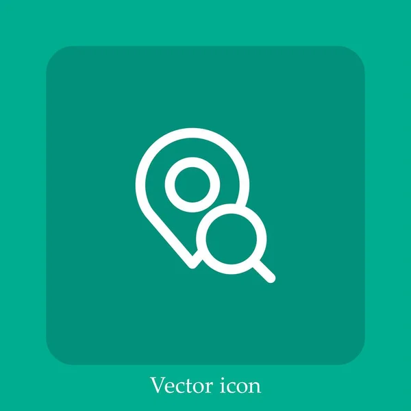 Ícone Vetor Localização Linear Icon Line Com Curso Editável — Vetor de Stock