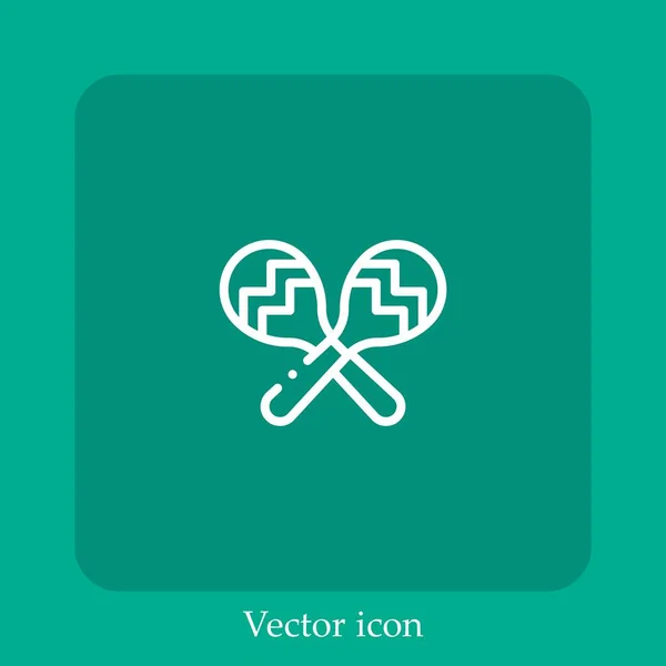 Ícone Vetorial Maracas Linear Icon Line Com Curso Editável — Vetor de Stock