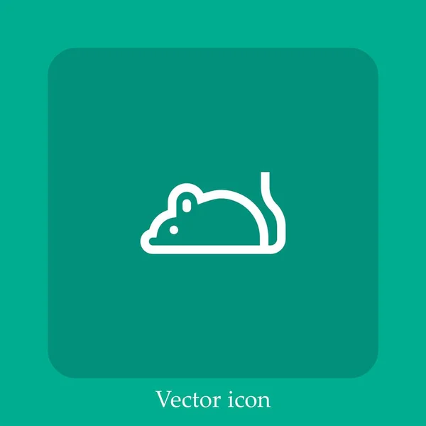 Ícone Vetor Mouse Linear Icon Line Com Curso Editável — Vetor de Stock