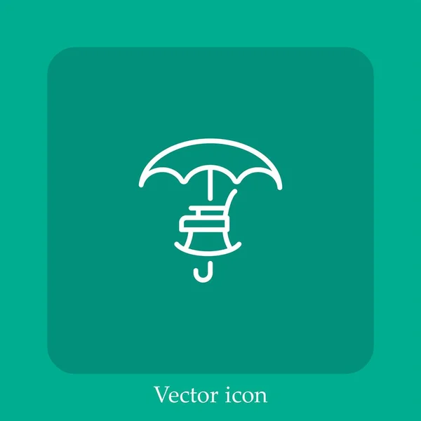 Значок Пенсионного Вектора Линейный Icon Line Редактируемым Штрихом — стоковый вектор