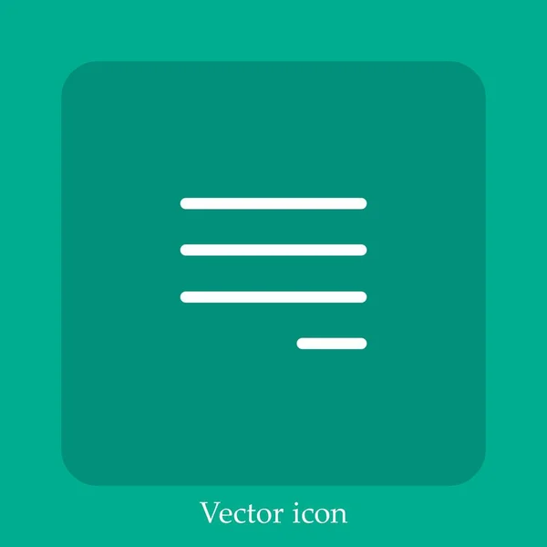 Rechts Ausrichten Vektorsymbol Lineare Icon Line Mit Editierbarem Strich — Stockvektor