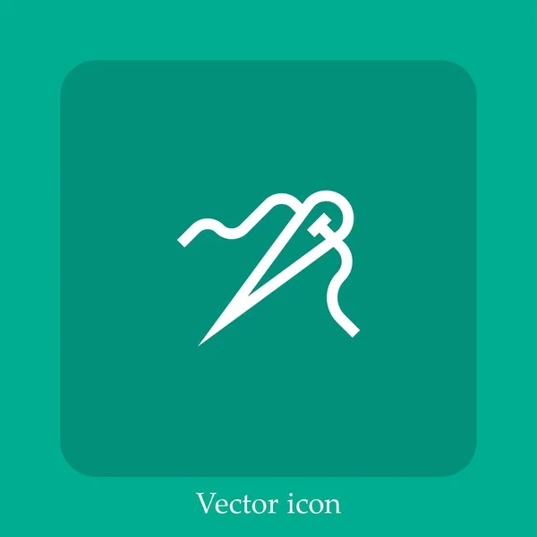 Coser Icono Vector Icon Line Lineal Con Carrera Editable — Vector de stock
