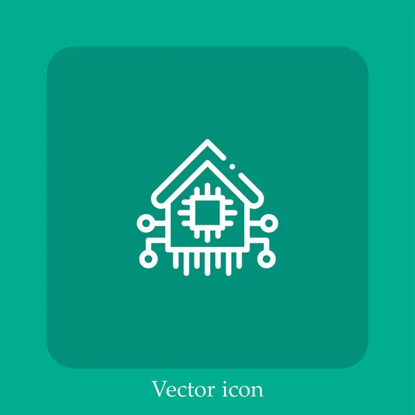 Ícone Vetor Smarthome Linear Icon Line Com Curso Editável — Vetor de Stock