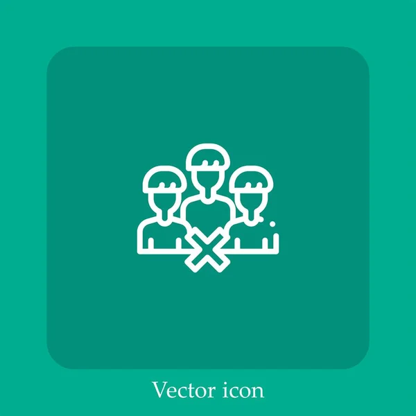 Icono Vector Distanciamiento Social Icon Line Lineal Con Trazo Editable — Vector de stock