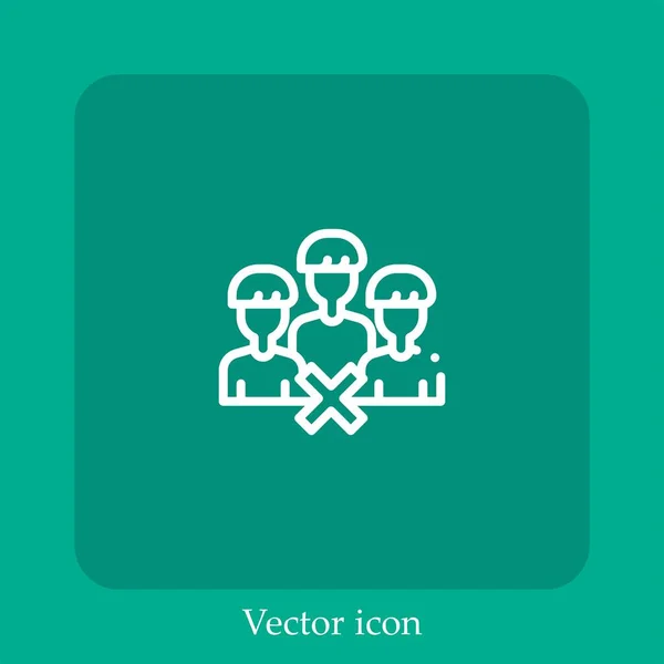 Icône Vectorielle Distance Sociale Icône Linéaire Ligne Avec Trait Modifiable — Image vectorielle