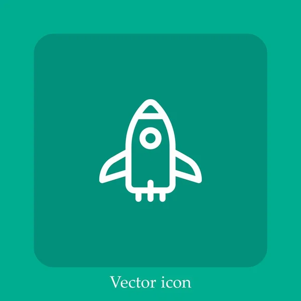 Icône Vectorielle Démarrage Icône Linéaire Ligne Avec Course Modifiable — Image vectorielle