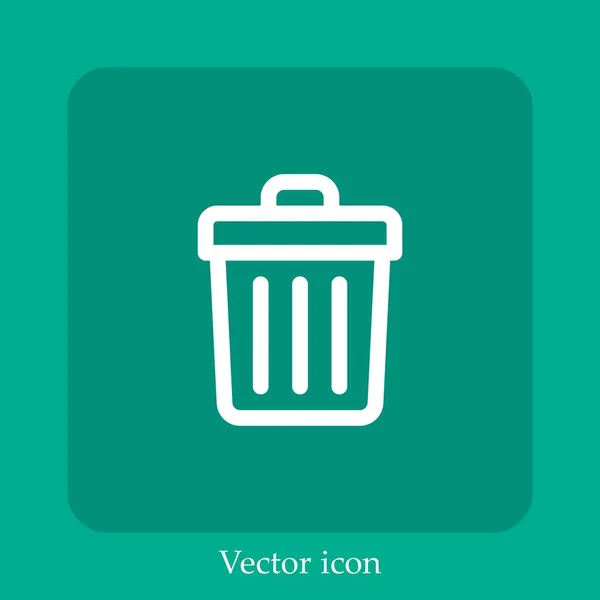 Trash Vektor Symbol Lineare Icon Line Mit Editierbarem Strich — Stockvektor