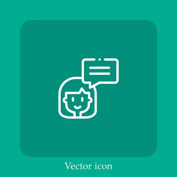 Vrouw Vector Pictogram Lineair Icon Line Met Bewerkbare Slag — Stockvector