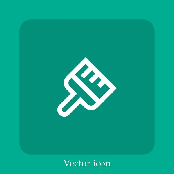 Icona Vettoriale Pennello Icon Line Lineare Con Tratto Modificabile — Vettoriale Stock