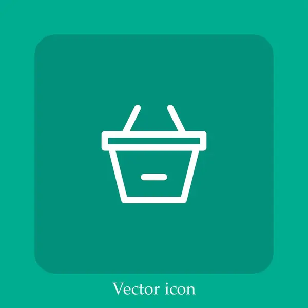 Basket Vektor Symbol Lineare Icon Line Mit Editierbarem Strich — Stockvektor