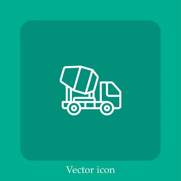 Icône Vectorielle Dumper Icône Linéaire Ligne Avec Course Modifiable — Image vectorielle