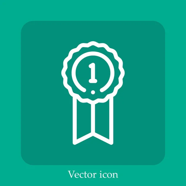 First Position Vector Icon Linear Icon Line Editable Stroke — Stock Vector