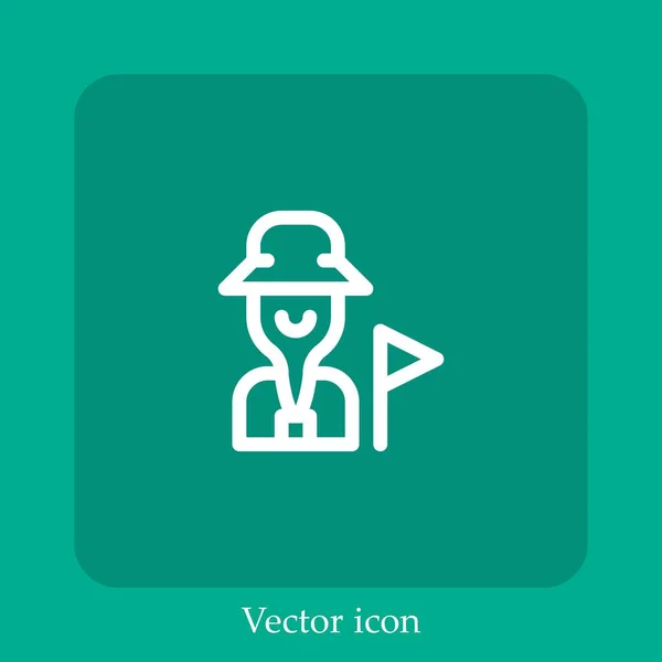 Icona Vettoriale Guida Icon Line Lineare Con Tratto Modificabile — Vettoriale Stock