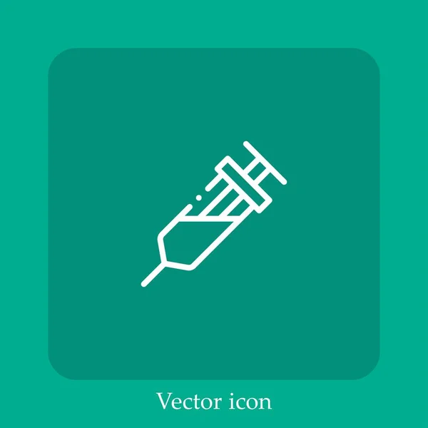 Icona Vettoriale Iniezione Icon Line Lineare Con Ictus Modificabile — Vettoriale Stock