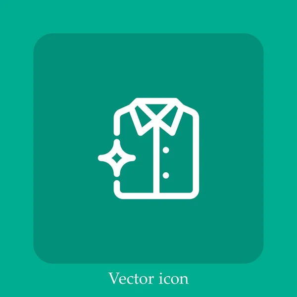 Icono Vector Lavandería Icon Line Lineal Con Carrera Editable — Vector de stock