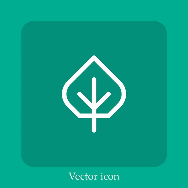 Ícone Vetor Folha Linear Icon Line Com Curso Editável — Vetor de Stock