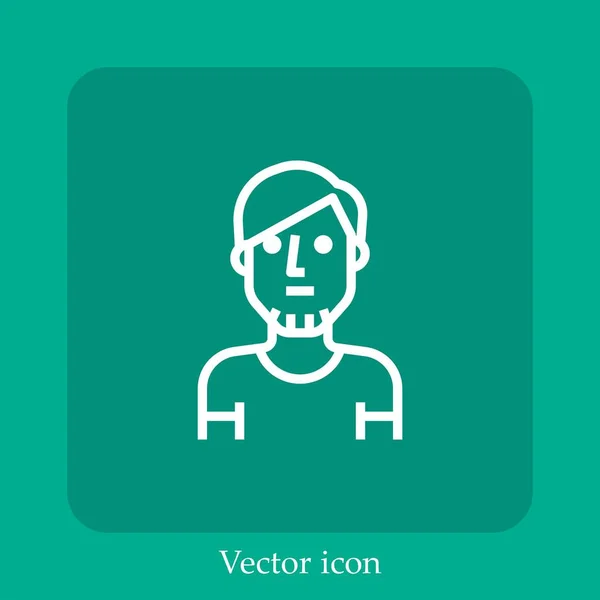 Icono Vector Hombre Icon Line Lineal Con Carrera Editable — Vector de stock