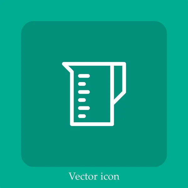 Ícone Vetorial Copo Medição Linear Icon Line Com Curso Editável — Vetor de Stock