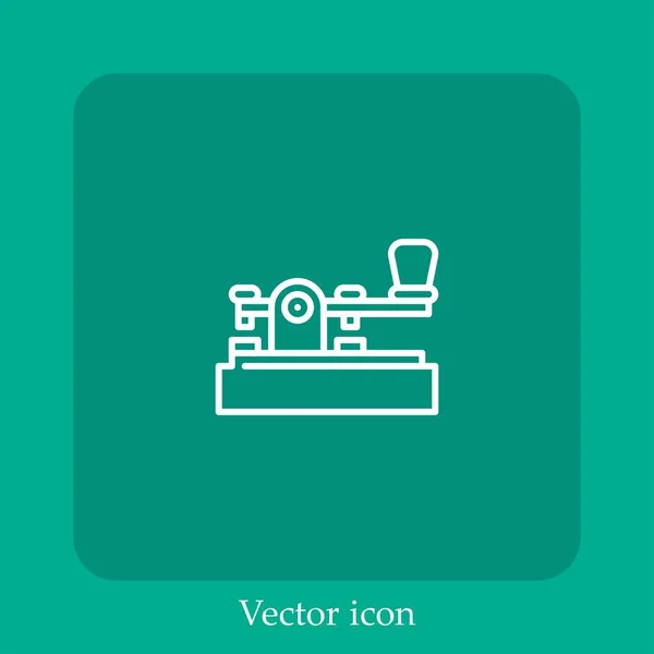 Icône Vectorielle Code Morse Icône Linéaire Ligne Avec Trait Modifiable — Image vectorielle