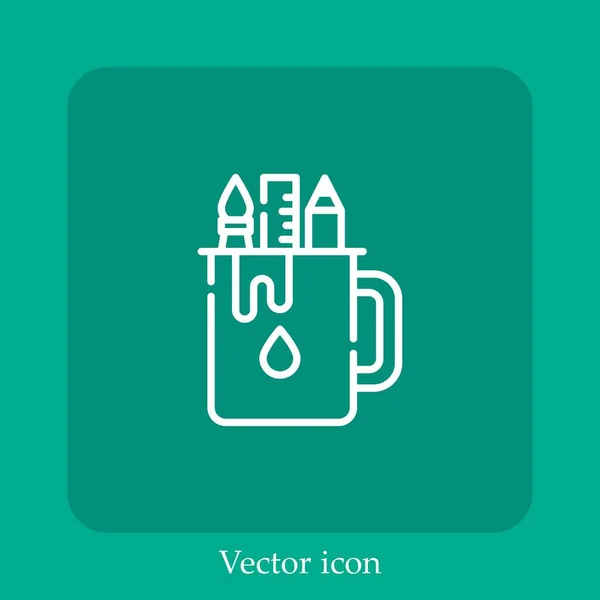 Boîte Crayon Icône Vectorielle Icône Linéaire Ligne Avec Trait Modifiable — Image vectorielle