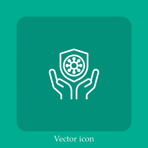 Proteger Ícone Vetor Linear Icon Line Com Curso Editável — Vetor de Stock