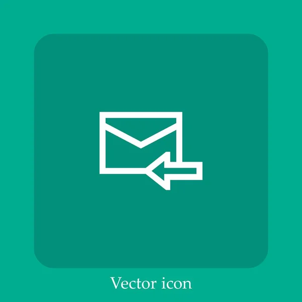 Empfangen Sie Mail Vektor Symbol Lineare Icon Line Mit Editierbarem — Stockvektor