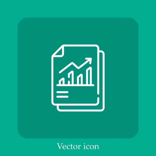 Report Vector Icon Linear Icon Line Editable Stroke — Vector de stock