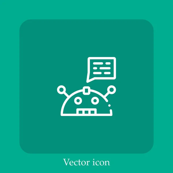 Ícone Vetorial Robô Linear Icon Line Com Curso Editável —  Vetores de Stock