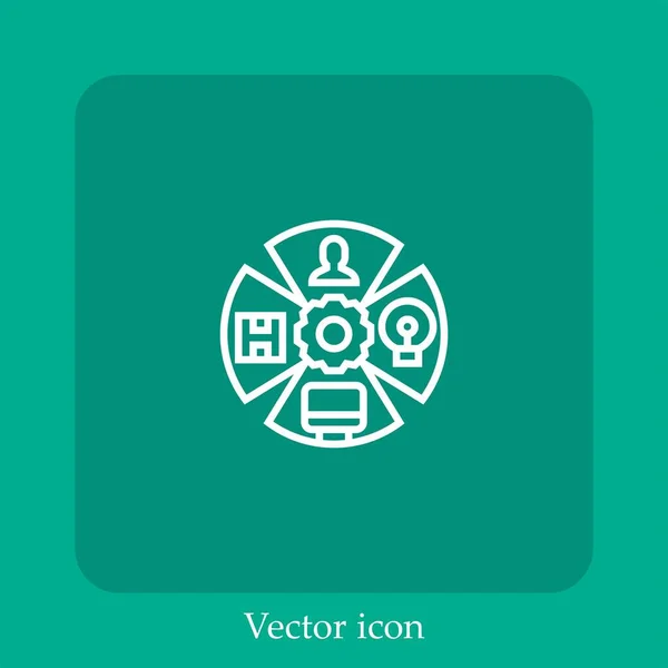 Ícone Vetor Papel Linear Icon Line Com Curso Editável — Vetor de Stock