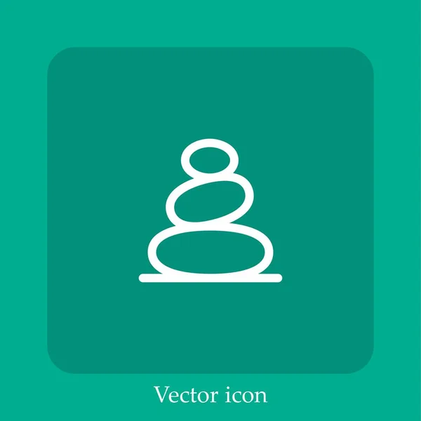 Pedras Ícone Vetor Linear Icon Line Com Curso Editável — Vetor de Stock