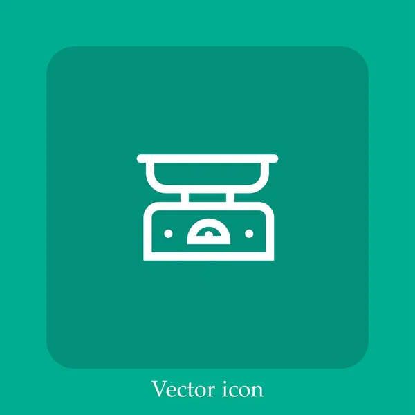 Icono Vector Peso Icon Line Lineal Con Carrera Editable — Vector de stock