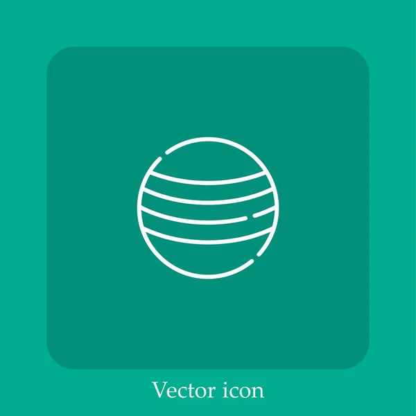 Ícone Vetorial Bola Linear Icon Line Com Curso Editável — Vetor de Stock