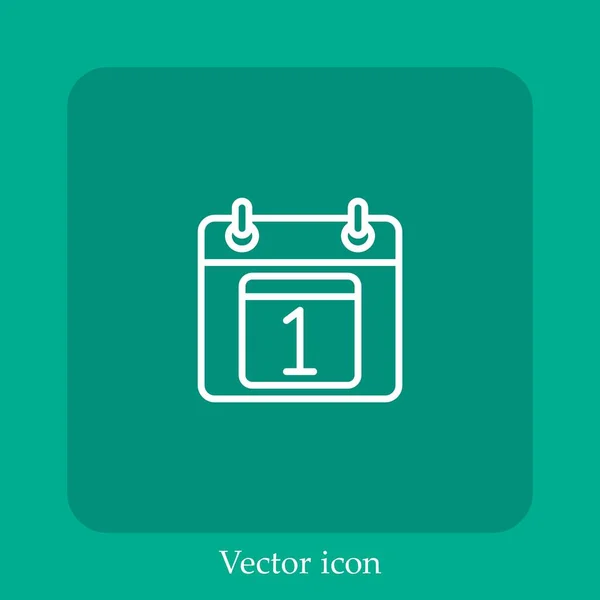 Calendar Vector Icon Linear Icon Line Editable Stroke — Stock Vector