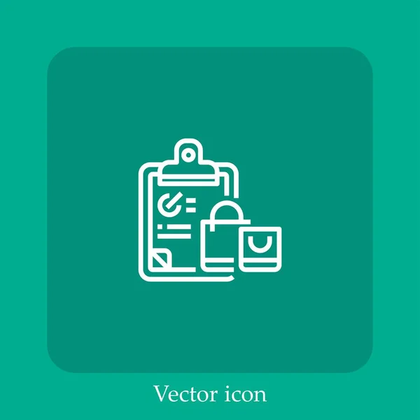 Klembord Vector Pictogram Lineair Icon Line Met Bewerkbare Slag — Stockvector