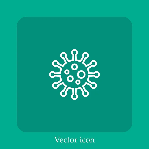 Icône Vectorielle Coronavirus Icône Linéaire Ligne Avec Trait Modifiable — Image vectorielle