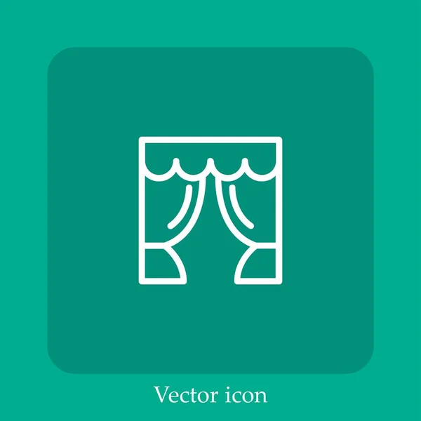 Vorhänge Vektor Symbol Lineare Icon Line Mit Editierbarem Strich — Stockvektor