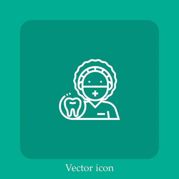 Ícone Vetorial Dentista Linear Icon Line Com Curso Editável —  Vetores de Stock