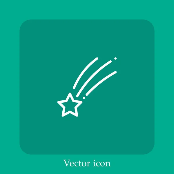 Ícone Vetor Estrela Caindo Linear Icon Line Com Curso Editável — Vetor de Stock