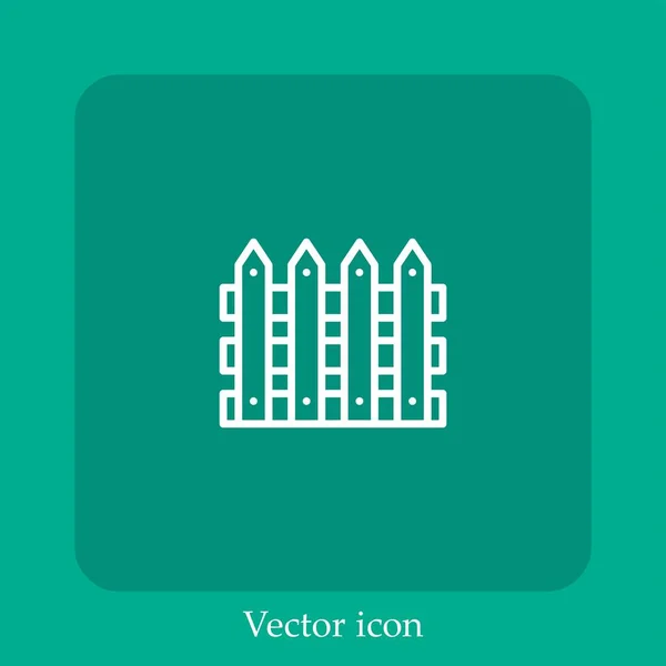 Ícone Vetor Cerca Linear Icon Line Com Curso Editável — Vetor de Stock