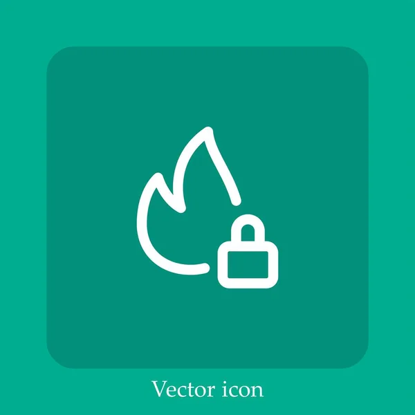 Firewall Vector Icon Linear Icon Line Editable Stroke — Stock Vector