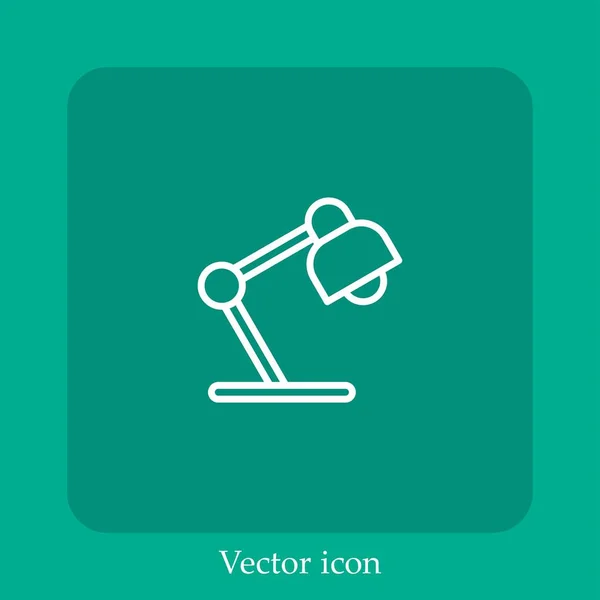 Icono Vector Lámpara Icon Line Lineal Con Carrera Editable — Vector de stock
