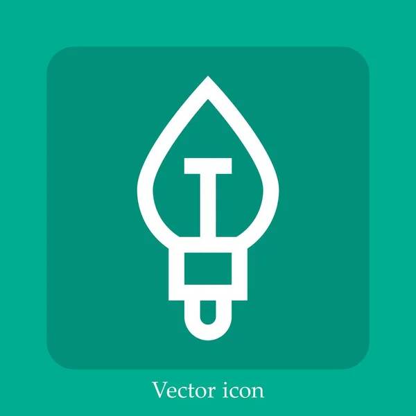 Icono Vector Bombilla Icon Line Lineal Con Carrera Editable — Vector de stock
