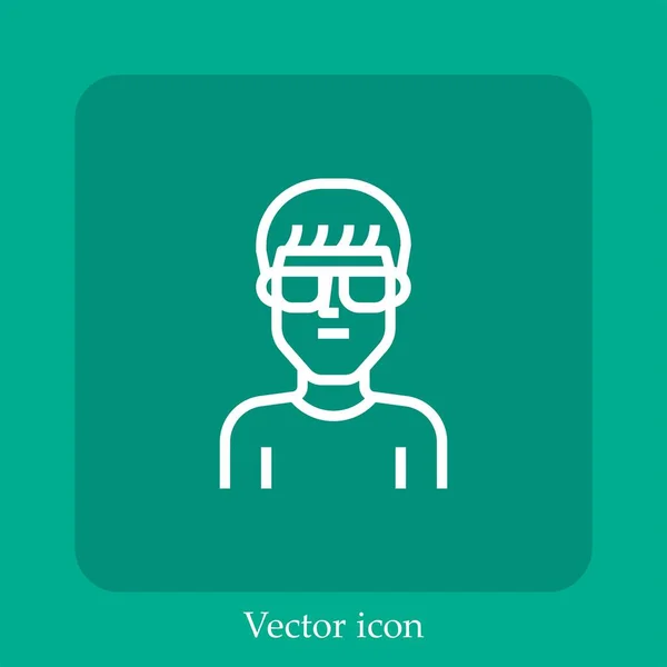 Icono Vector Hombre Icon Line Lineal Con Carrera Editable — Vector de stock