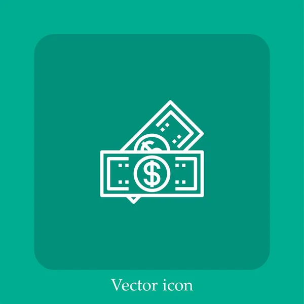Money Vector Icon Lineare Icon Line Mit Editierbarem Strich — Stockvektor