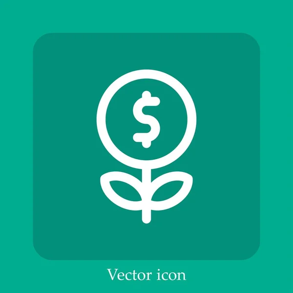 Ícone Vetorial Lucro Linear Icon Line Com Curso Editável — Vetor de Stock
