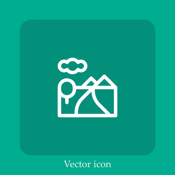 Ícone Vetorial Rio Linear Icon Line Com Curso Editável — Vetor de Stock